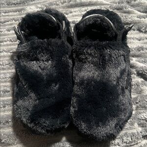 Nike Black Fuzzy Slippers